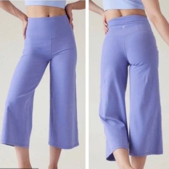 Athleta Elation Wide Crop Pants Adonis Blue Size S - Picture 1 of 16